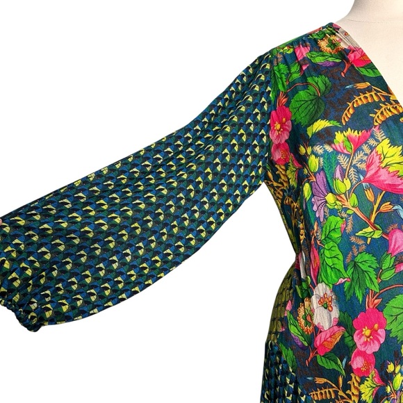 Anthropologie Bl^nk Romalie Printed Wrap Dress Size M - Picture 8 of 16